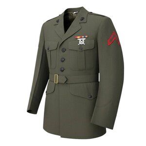 USMC Marine Corps Alpha Class A Service Dress Jacket Military Coat Size 44R